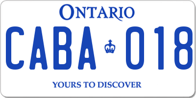 ON license plate CABA018