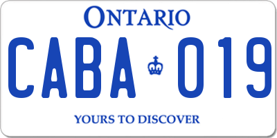 ON license plate CABA019