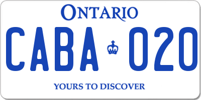 ON license plate CABA020