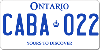 ON license plate CABA022