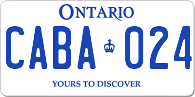 ON license plate CABA024