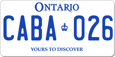 ON license plate CABA026