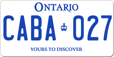 ON license plate CABA027