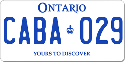 ON license plate CABA029