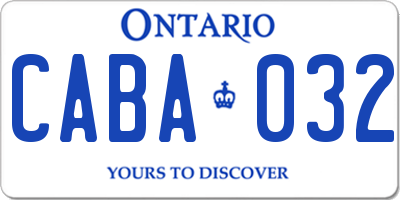 ON license plate CABA032