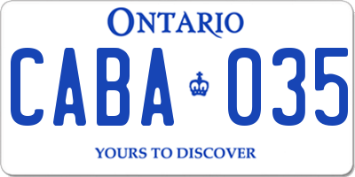 ON license plate CABA035