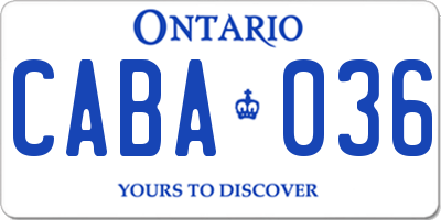 ON license plate CABA036