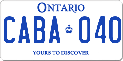 ON license plate CABA040