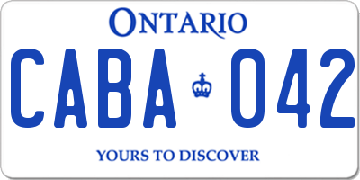 ON license plate CABA042