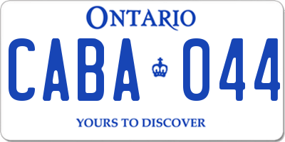 ON license plate CABA044