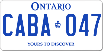 ON license plate CABA047