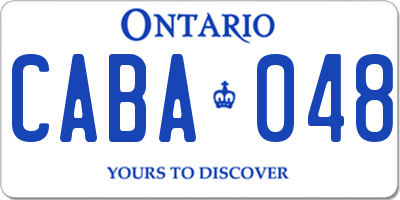 ON license plate CABA048