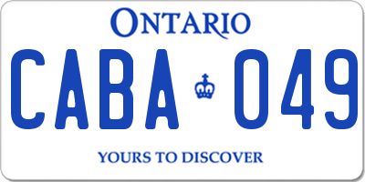 ON license plate CABA049