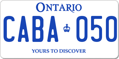 ON license plate CABA050