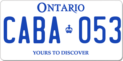 ON license plate CABA053