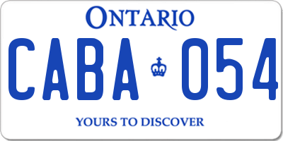 ON license plate CABA054