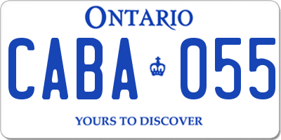 ON license plate CABA055