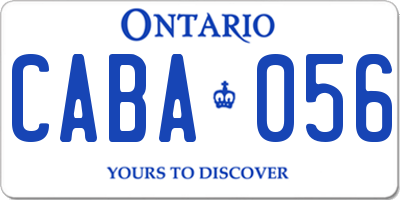 ON license plate CABA056