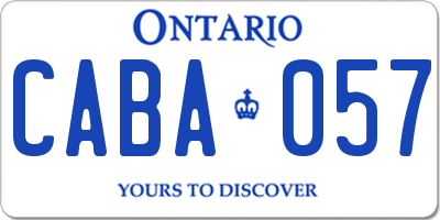 ON license plate CABA057