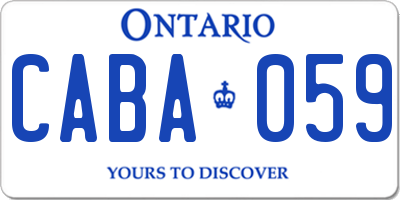 ON license plate CABA059