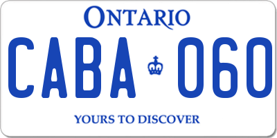 ON license plate CABA060