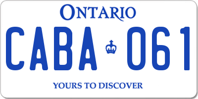 ON license plate CABA061