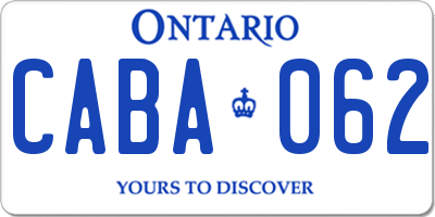 ON license plate CABA062