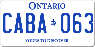 ON license plate CABA063