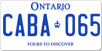 ON license plate CABA065