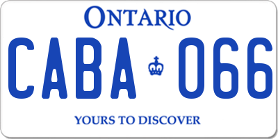 ON license plate CABA066