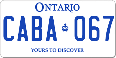 ON license plate CABA067