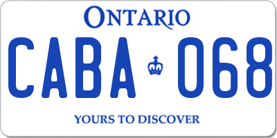 ON license plate CABA068