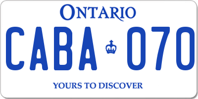 ON license plate CABA070