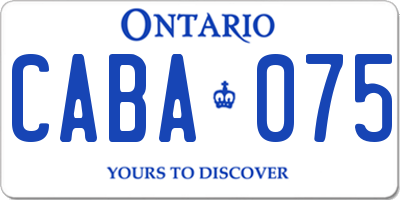 ON license plate CABA075