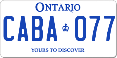 ON license plate CABA077