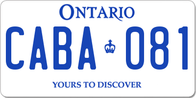 ON license plate CABA081