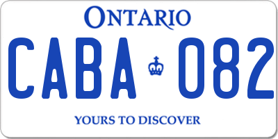 ON license plate CABA082