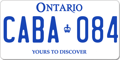 ON license plate CABA084