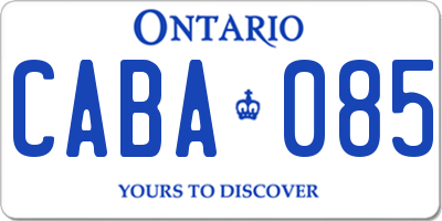 ON license plate CABA085