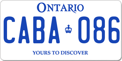 ON license plate CABA086