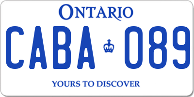 ON license plate CABA089