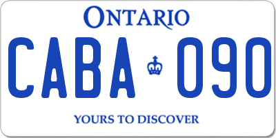 ON license plate CABA090