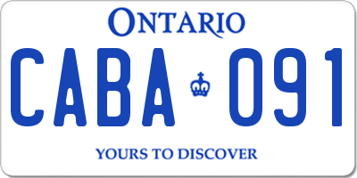 ON license plate CABA091