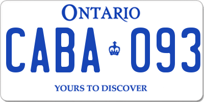 ON license plate CABA093