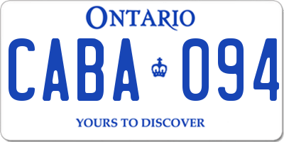 ON license plate CABA094