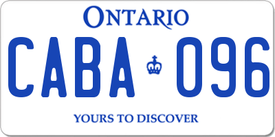 ON license plate CABA096