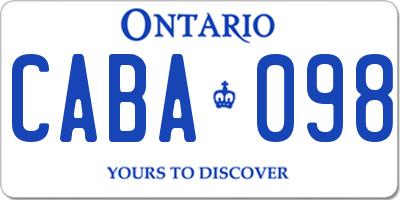 ON license plate CABA098