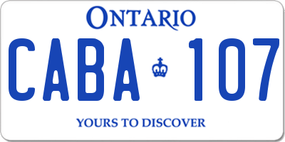 ON license plate CABA107