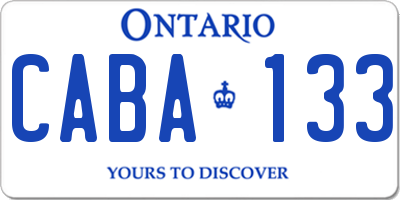 ON license plate CABA133