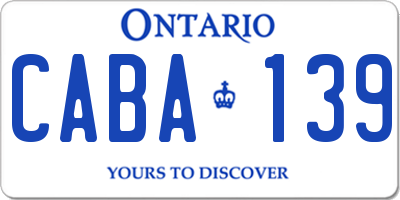 ON license plate CABA139